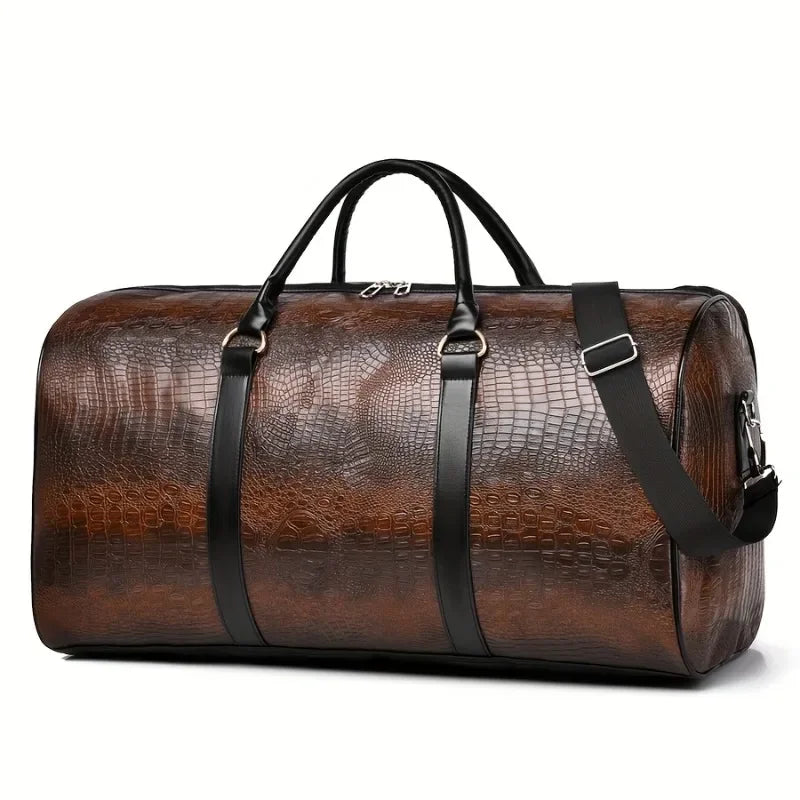 The Journey Duffle — Crocodile-Texture Weekender Bag