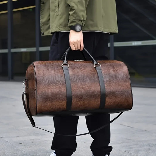 The Journey Duffle — Crocodile-Texture Weekender Bag